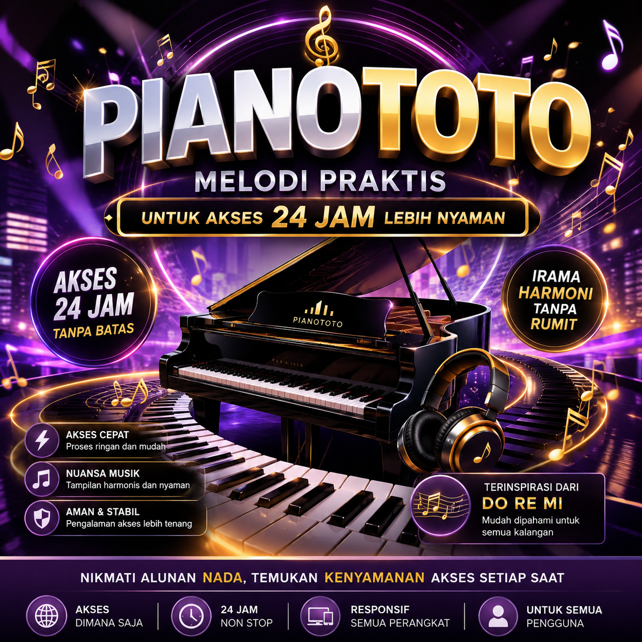 PIANOTOTO | Irama Harmoni Dengan Akses 24 Jam Paling Praktis
